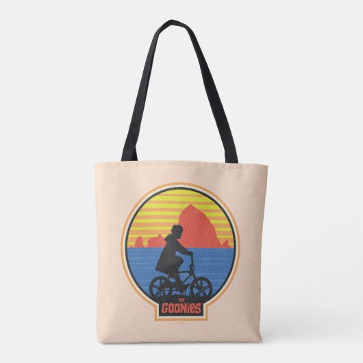 De Goonies Retro Mikey Riding Bike Graphic Tote Bag (Achterkant)