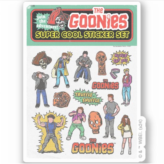 De Goonies Retro Sticker Blad Graphic (Voorkant)