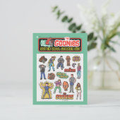 De Goonies Retro Sticker Blad Graphic Briefkaart (Staand voorkant)