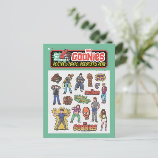 De Goonies Retro Sticker Blad Graphic Briefkaart (Staand voorkant)