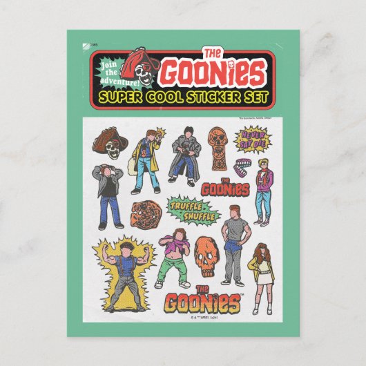 De Goonies Retro Sticker Blad Graphic Briefkaart (Voorkant)