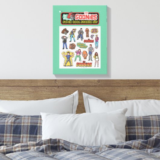 De Goonies Retro Sticker Blad Graphic Canvas Afdruk (Insitu (Slaapkamer))
