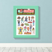 De Goonies Retro Sticker Blad Graphic Canvas Afdruk (Insitu (Houten vloer))