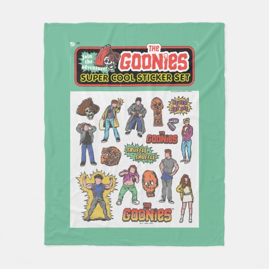 De Goonies Retro Sticker Blad Graphic Fleece Deken (Voorkant)