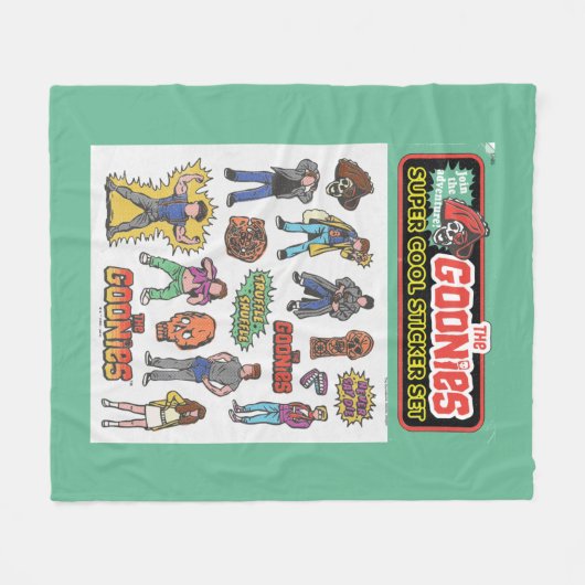 De Goonies Retro Sticker Blad Graphic Fleece Deken (Voorkant (Horizontaal))