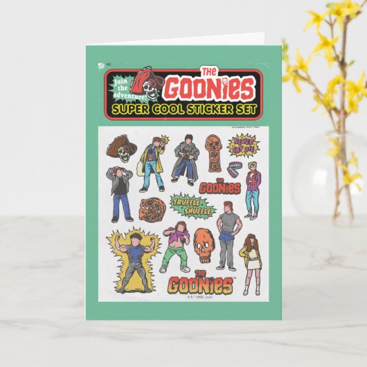 De Goonies Retro Sticker Blad Graphic Kaart (Gele Bloem)
