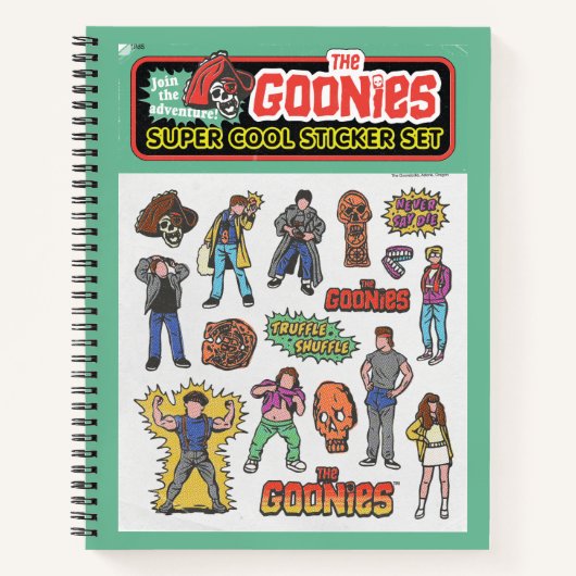 De Goonies Retro Sticker Blad Graphic Notitieboek (Voorkant)