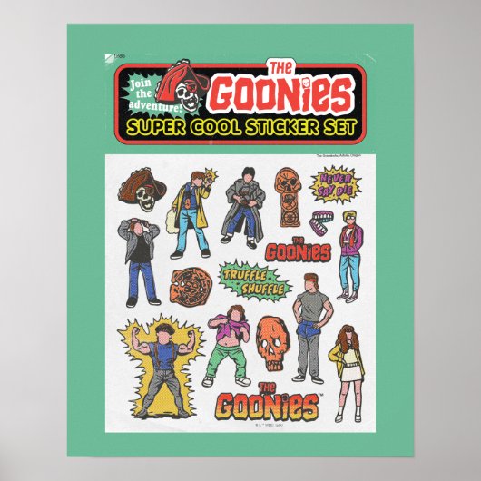 De Goonies Retro Sticker Blad Graphic Poster (Voorkant)