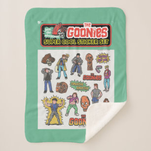 De Goonies Retro Sticker Blad Graphic Sherpa Deken
