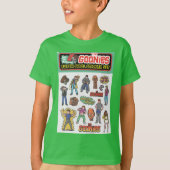 De Goonies Retro Sticker Blad Graphic T-shirt (Voorkant)