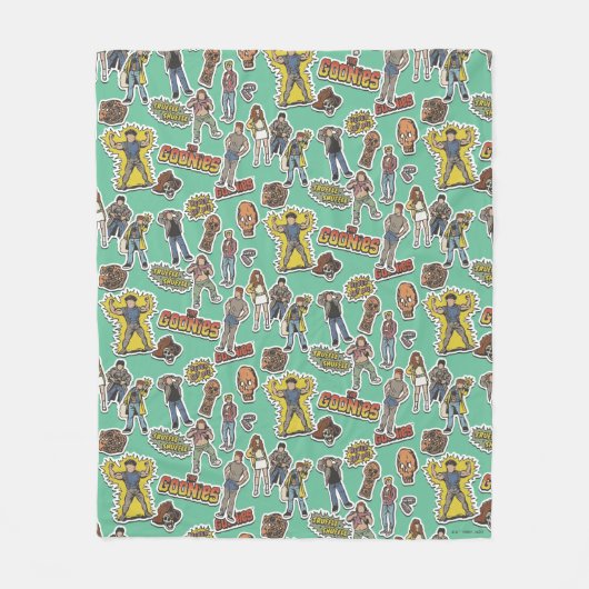 De Goonies Retro Sticker Fleece Deken (Voorkant)
