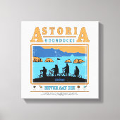 De Goonies Silhouetten boven Astoria Goondocks Canvas Afdruk (Voorkant)
