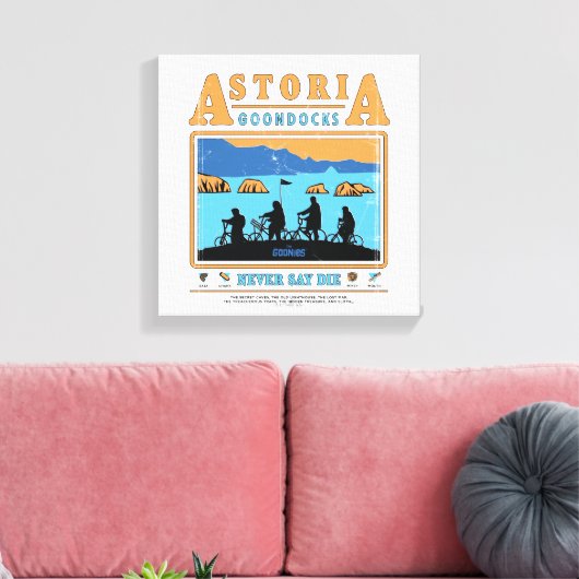 De Goonies Silhouetten boven Astoria Goondocks Canvas Afdruk (Insitu (Woonkamer))