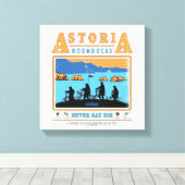 De Goonies Silhouetten boven Astoria Goondocks Canvas Afdruk (Insitu (Houten vloer))