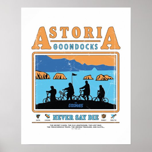 De Goonies Silhouetten boven Astoria Goondocks Poster (Voorkant)