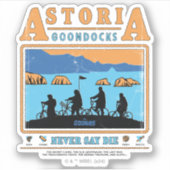 De Goonies Silhouetten boven Astoria Goondocks Sticker (Voorkant)