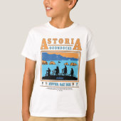De Goonies Silhouetten boven Astoria Goondocks T-shirt (Voorkant)