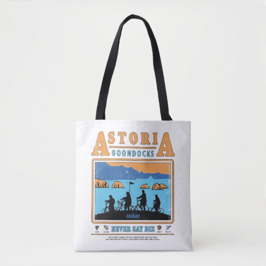 De Goonies Silhouetten boven Astoria Goondocks Tote Bag (Voorkant)