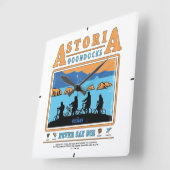 De Goonies Silhouetten boven Astoria Goondocks Vierkante Klok (Hoek)