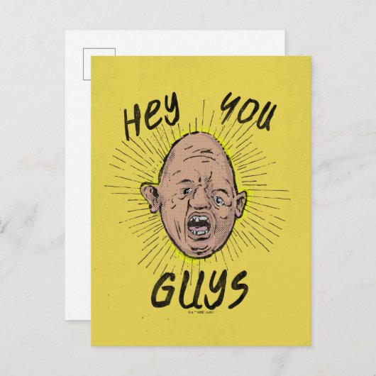 De goonies Sloth Doodle "Hey jongens" Briefkaart (Voorkant / Achterkant)