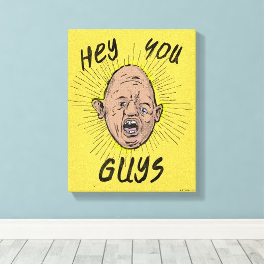 De goonies Sloth Doodle "Hey jongens" Canvas Afdruk (Insitu (Houten vloer))