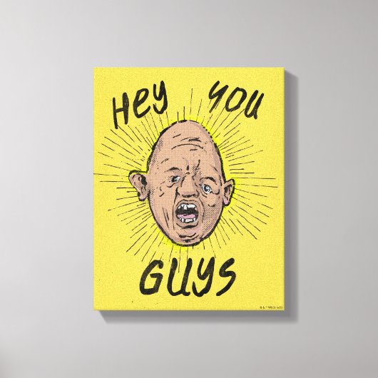 De goonies Sloth Doodle "Hey jongens" Canvas Afdruk (Voorkant)
