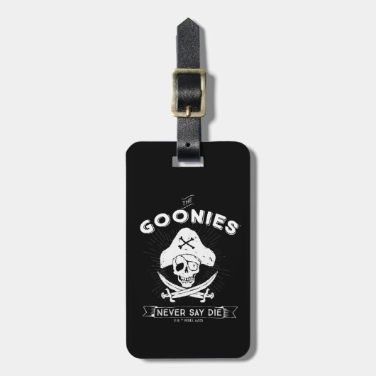 De goonies "Zeg nooit dat ze sterven" Pirate Badge Bagagelabel (Voorkant verticaal)