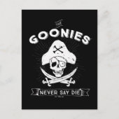 De goonies "Zeg nooit dat ze sterven" Pirate Badge Briefkaart (Voorkant)
