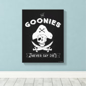 De goonies "Zeg nooit dat ze sterven" Pirate Badge Canvas Afdruk (Insitu (Houten vloer))