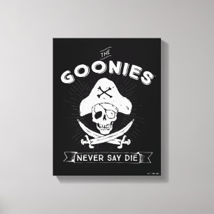 De goonies "Zeg nooit dat ze sterven" Pirate Badge Canvas Afdruk
