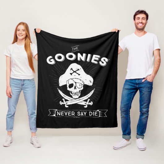 De goonies "Zeg nooit dat ze sterven" Pirate Badge Fleece Deken (In situ)