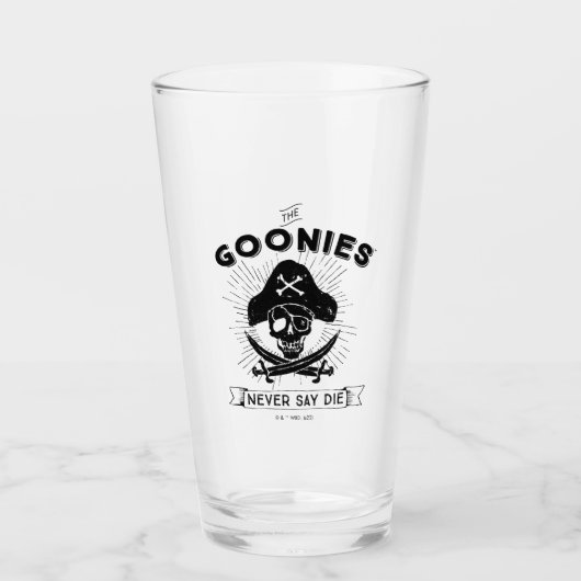 De goonies "Zeg nooit dat ze sterven" Pirate Badge Glas (Voorkant)