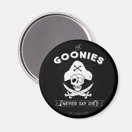 De goonies "Zeg nooit dat ze sterven" Pirate Badge Magneet (Voorkant / Achterkant)