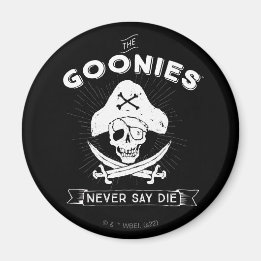 De goonies "Zeg nooit dat ze sterven" Pirate Badge Magneet (Voorkant)
