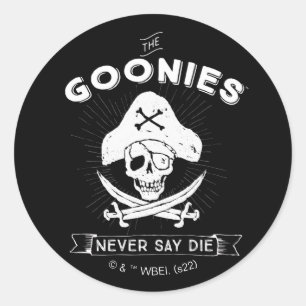 De goonies "Zeg nooit dat ze sterven" Pirate Badge Ronde Sticker