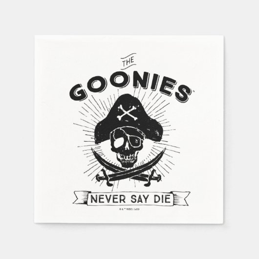 De goonies "Zeg nooit dat ze sterven" Pirate Badge Servet (Voorkant)