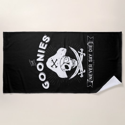De goonies "Zeg nooit dat ze sterven" Pirate Badge Strandlaken (Voorkant)
