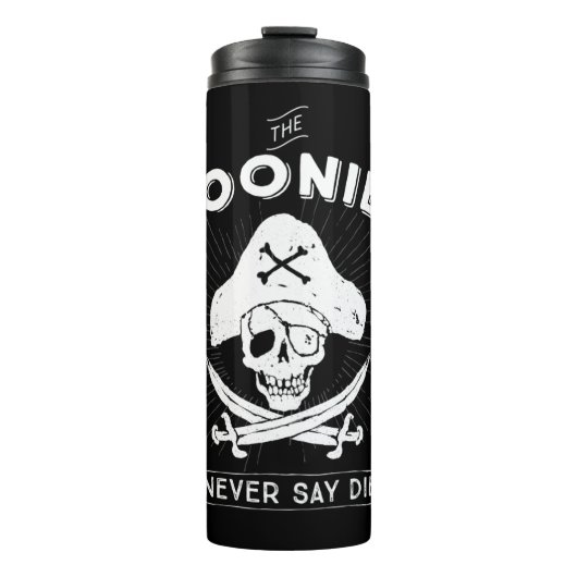 De goonies "Zeg nooit dat ze sterven" Pirate Badge Thermosbeker (Voorkant)