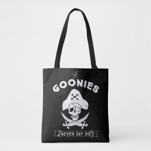 De goonies "Zeg nooit dat ze sterven" Pirate Badge Tote Bag (Voorkant)