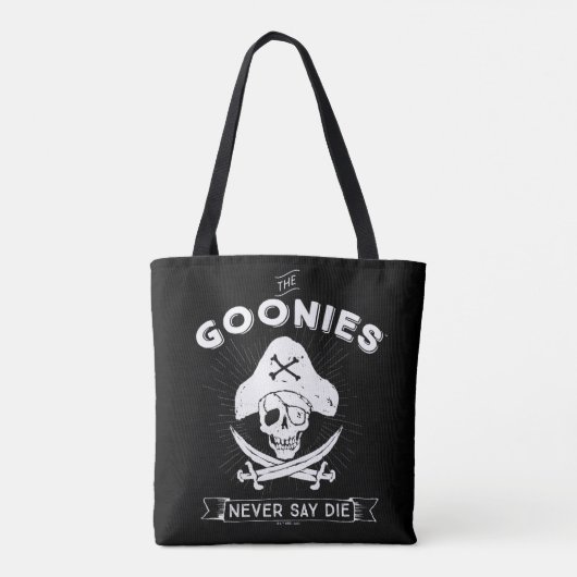 De goonies "Zeg nooit dat ze sterven" Pirate Badge Tote Bag (Achterkant)