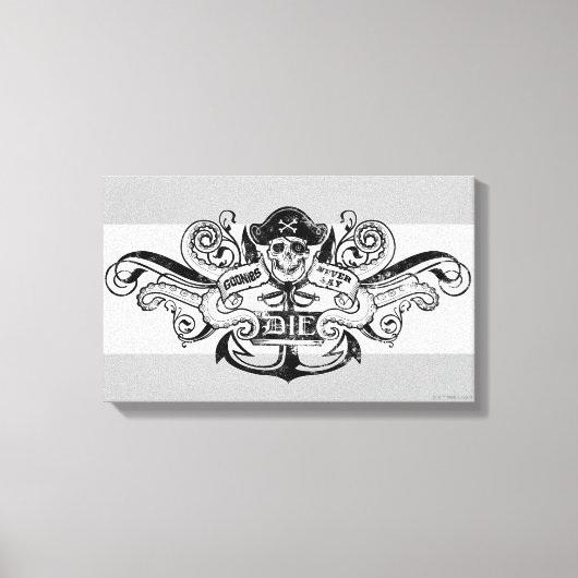 De goonies "Zeg nooit die dag" Pirate Anchor Badge Canvas Afdruk (Voorkant)