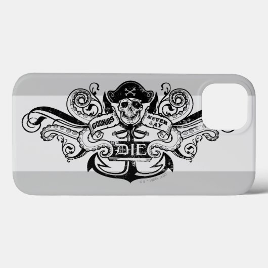 De goonies "Zeg nooit die dag" Pirate Anchor Badge Case-Mate iPhone Case (Achterkant (horizontaal))