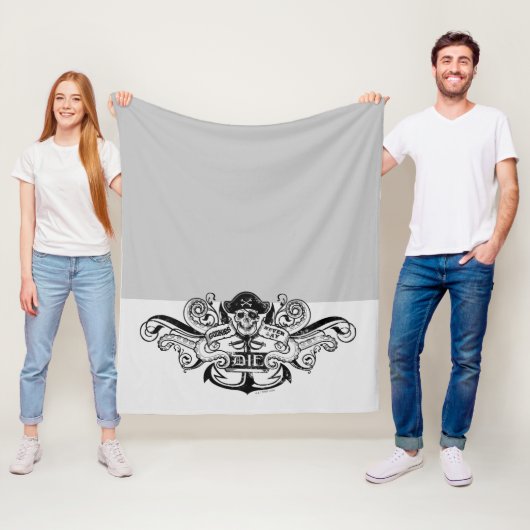 De goonies "Zeg nooit die dag" Pirate Anchor Badge Fleece Deken (In situ)