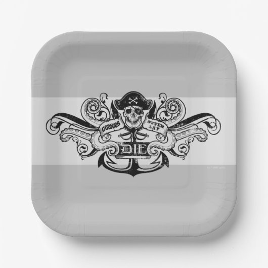De goonies "Zeg nooit die dag" Pirate Anchor Badge Papieren Bordje (Voorkant)