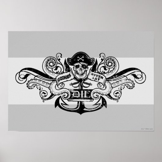 De goonies "Zeg nooit die dag" Pirate Anchor Badge Poster (Voorkant)
