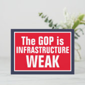 De GOP infrastructuur is zwak Vote Blue Kaart (Staand voorkant)