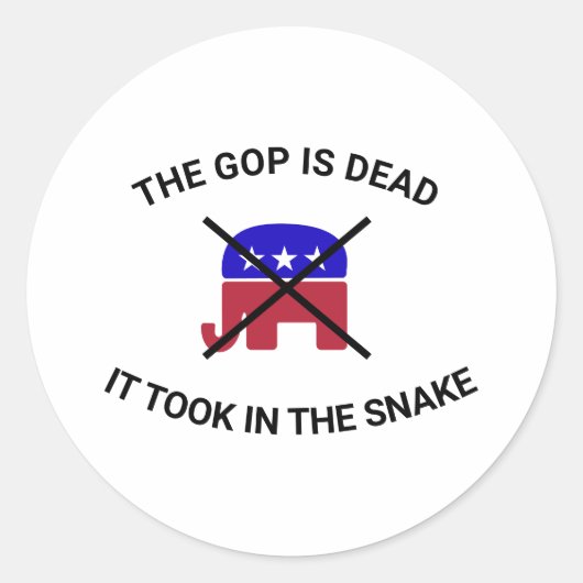De GOP is een dood T-shirt Ronde Sticker (Voorkant)