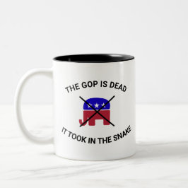 De GOP is een dood T-shirt Tweekleurige Koffiemok
