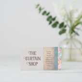 De gordijnwinkel Lace & Drapes Blinds Vervaardigin Visitekaartje (Staand voorkant)