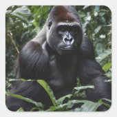 De Gorilla Koning van Middernacht: Monarch van het Vierkante Sticker (Voorkant)